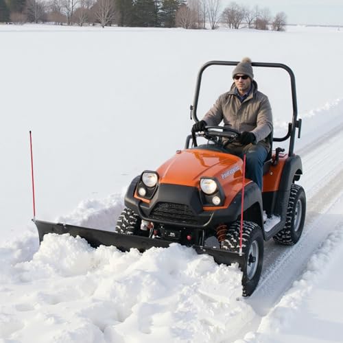 VEVOR Schneeschild, 109/182cm Schneepflug-Set, leicht abnehmbar, universell montierbarer Schneeschieber mit Gummiklappen, Stahlklinge, Räumschild kompatibel mit den meisten UTVs & ATVs