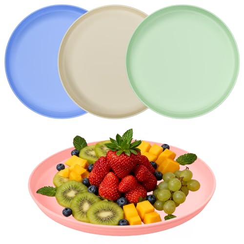 Ulluthu 4 PCS Plateau de Service Rond, 32 cm Plateaus de Restauration Plateau Réutilisable Ronds Plateaus Repas pour Service Platea-u Rond en Plastique pour Maison Bar Restaurant Boissons Cafe