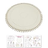 【保育士が監修】 サニーマット 円形 洗える ベビー 赤ちゃん サニー ラウンドマット イブルマット 月齢フォト 記念撮影 記念写真 (アイボリー)