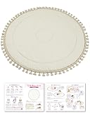 【保育士が監修】 サニーマット 円形 洗える ベビー 赤ちゃん サニー ラウンドマット イブルマット 月齢フォト 記念撮影 記念写真 (アイボリー)