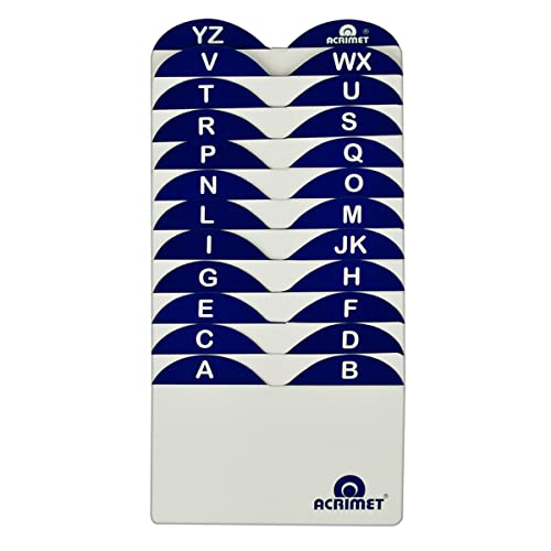 Acrimet A-Z Index Card Guides For Business Card File Holder (White Cards With Blue Tabs) #TOP28