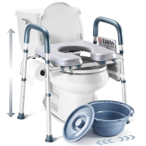 Toilet Seat Risers for Seniors Bedside Commode for Elderly Width and H