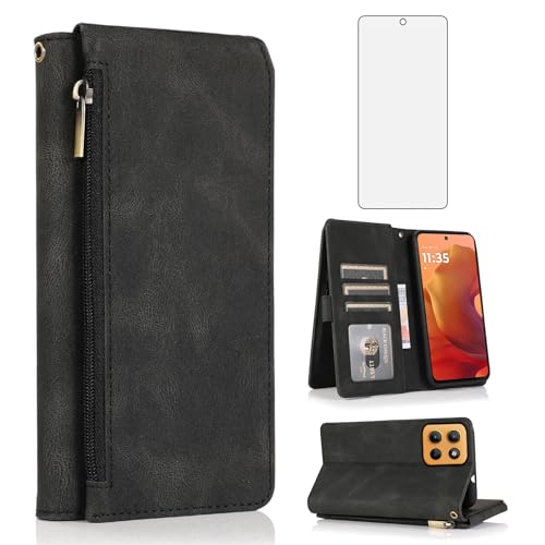 Housse Motorola Moto G15 style rétro avec porte-cartes pour vos déplacements