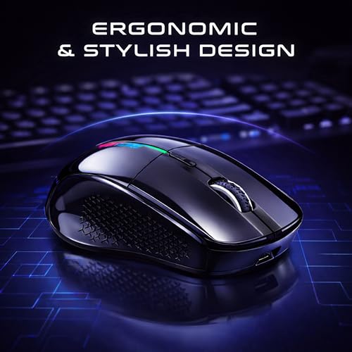 Image of Ant Globe 50 Rechargeable Wireless Optical Mouse| Dual Mode BT & 2.4GHz USB | 3200 Adjustable DPI, 6 Buttons, 50Hr Battery Life| Lightweight Ergonomic Design for Laptop, PC, Mac,Tablet &Mobile Black