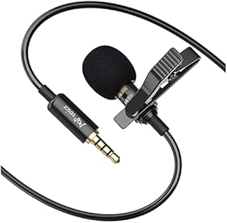 PoP voice Upgraded Lavalier Lapel Microphone, Omnidirectional Condenser Mic for Apple iPhone iPad Mac Android Smartphones, Youtube, Interview, Studio, Video, Recording,Noise Cancelling Mic