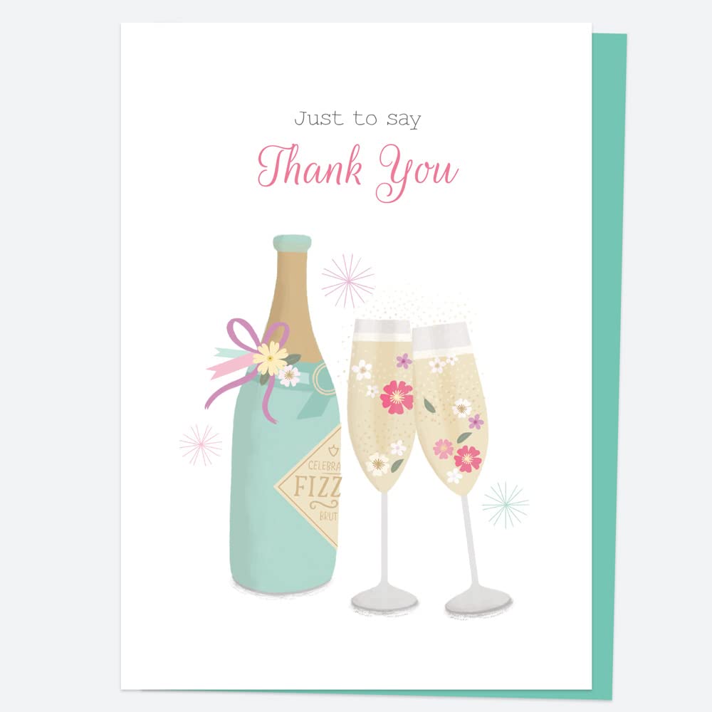Ready to Write Thank You Open Out Cards - Cute Champagne - Pack of 10 (11 0043)