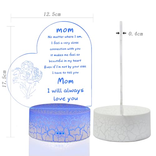 Image of Rarasy Gifts from Daughters and sons to Mothers, Thanksgiving, Birthday Gifts, Mother's Day Gifts to Mothers, 3D Night Lights for Room Decoration