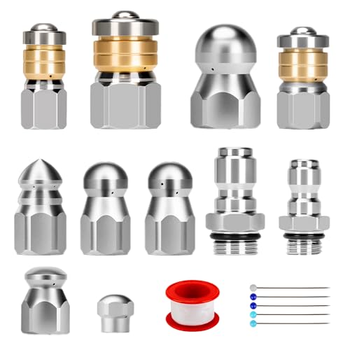 10pcs Stainless Steel Sewer Jetter Nozzle Kit Review