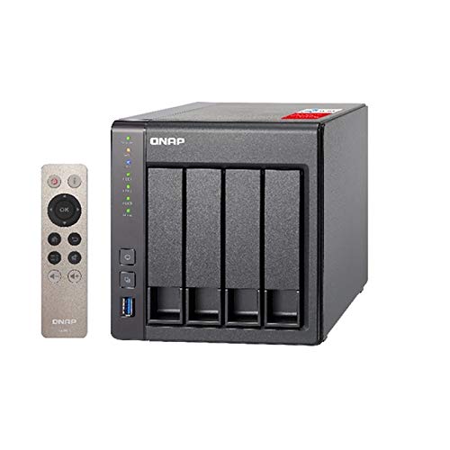 QNAP TS-451+ - Dispositivo de Almacenamiento en Red NAS (Intel Celeron Quad-Core, 4 bahías, 2 GB RAM, USB 3.0, SATA II/III, Gigabit), No Hard-disk, Negro