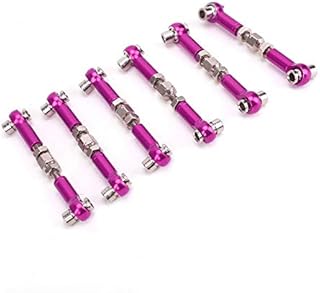 RC Pull Rod, 6Pcs Adjustable Servo Links Tie Rod Set for RC Hobby Model Car 1/10 Buggy Tourning Car 47mm Accessories(Purple) Rc Drift Accessories 1/10 Scale