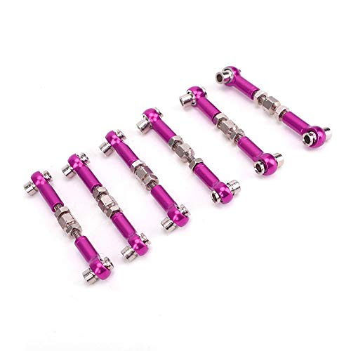 6Pcs Rc Adjustable Servo Links Tie Rod Set Fit For Hsp/Redcat Zd Racing/Hpi/Lrp/Wltoys, 1/12 & 1/10 Drift Car Truck Buggy(Purple) #TOP1