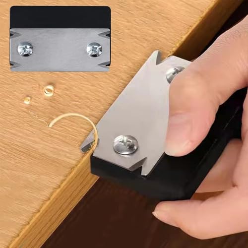 Limeow 1 Stück Umleimer Kantenschneider Kantenhobel Fasenhobel Holzhobel Holzwerkzeug Tischler Werkzeug Hobelmaschine Dickenhobelmaschine Mit 2 Ersatzmesser für Holz-Pvc-Abs-Kantenanleimer (Schwarz)