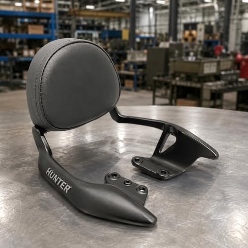 Image of Gate 7 Motorcycle Backrest for Hunter 350, Black, Premium Passenger Support