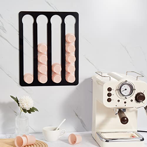 Kigley 2 Pcs Coffee Pod Holder Space Saving Capsule Holder Acrylic Adhesive Coffee Pod Organizer Coffee Pod Storage For Cabinet, Compatible With K Cup, Vertically Or Horizontally Mounted (Black) #TOP4