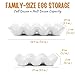 Flexzion 12 + 6 Cups Ceramic Egg Holder for Fridge - 18 Porcelain Egg Tray Container Keeper Storage Organizer Decorative Serving Stand Serveware for Refrigerator Countertop Display Kitchen (White)