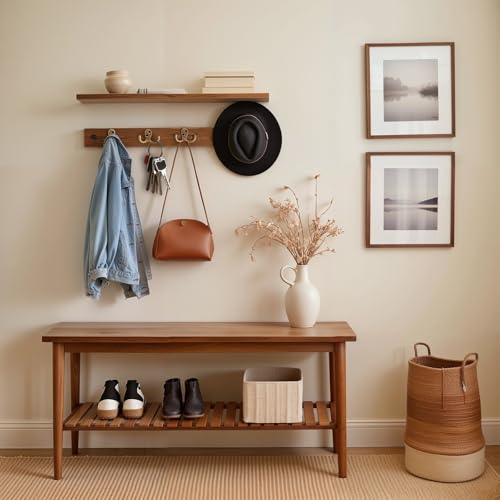 Coat Hooks Wall Hooks for Hanging - 8 Pack Bronze Double Prong Hook Wall Mounted - Great for Living Room, Bedroom, Entryway, Closet for Coat, Bag, Towel, Hat, Key, Cup, Heavy-Duty, Easy to Install - Image 3