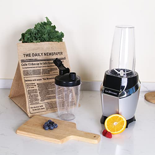 La Reveuse Countertop Blender Making Shakes Smoothies 600 Watts With 20 Oz And 24 Oz Bpa-Free Portable Travel Bottles - Dishwasher Safe #TOP1