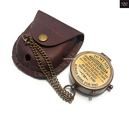 Brújula de bolsillo grabable en latón, regalo para hijo - regalo de graduación y cumpleaños miniatura 4