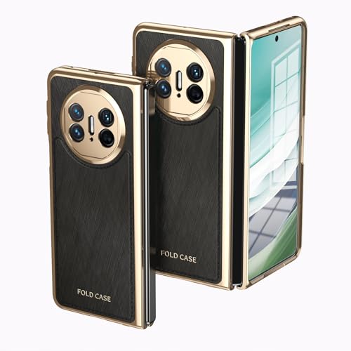 Coque luxe en cuir PU pour Huawei Mate X5 style professionnel avec bord plaqué or élégant