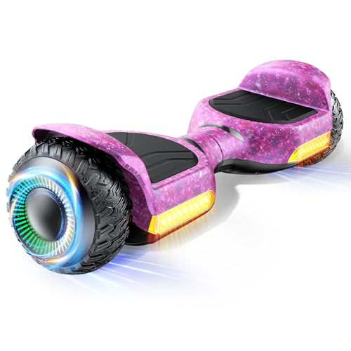 Image of Gyroor Self Balancing Scooter New G13 All Terrain Balancing Scooter with LED Lights, Self Balancing Off Road with Bluetooth for Kids ages 6-12 and Adults-Galaxy Purple