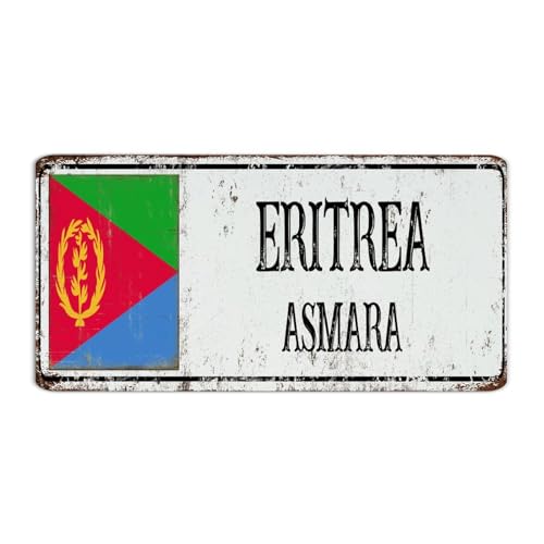 Panneaux en métal personnalisés pour extérieur, drapeau de l'Érythrée, rue, décoration d'intérieur, panneaux en étain pour salle de bain, garage, extérieur, souvenir de pays national, affiche d'art