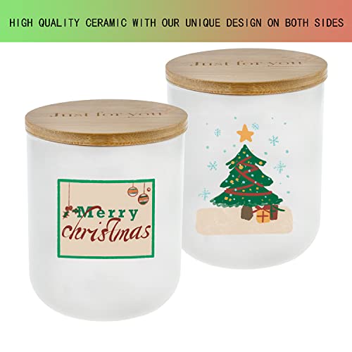 Lihome Christmas Candles - Christmas Gifts For Women Men, Candles For Home Scented, Handmade Ceramic Jar 11.5Oz Natural Soy Wax(Christmas Vanilla Coconut) #TOP2