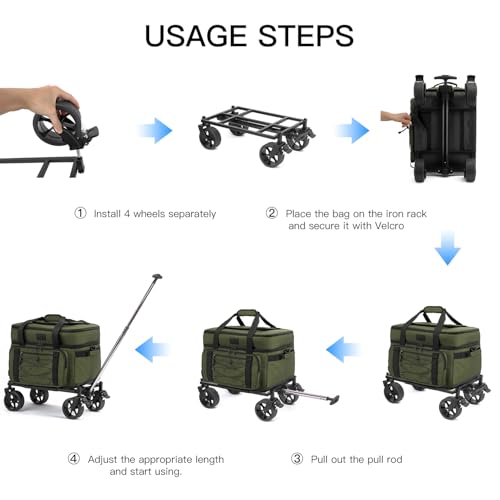 Image of Extra Large Wheeled Portable Cooler Bag 85 Cans Double Deck Heavy Duty Rolling Insulated Cooler with All-Terrain Wheels Leakproof Tactical Soft Sided Cooler for Beach Camping Picnic Travel