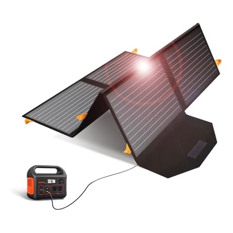 [Upgraded] FlexSolar 60W Portable Solar Panels Chargers QC3.0 USB-A USB-C DC5521 8mm Output Foldable IP65 Waterproof Power Emergency Camping for Small Power Station Generator Tablets Battery Packs Cover