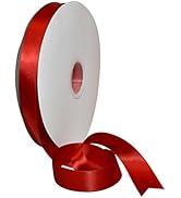 Morex Ribbon 08822/00-250 Double Face Satin Ribbon 7/8" X 100 YD Red Ribbon for Gift Wrapping, Bi...