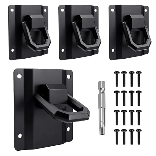 Klutchtech Tie Down Anchors Fit for Ford F150 & Raptor 2015-2026 & F250 F350 F450 F550 2017-2026, Aluminium Truck Bed Tie Downs Car Accessories 4-Pack Replace# FL3Z-99000A64-B & FL3Z-9928408-AB Black