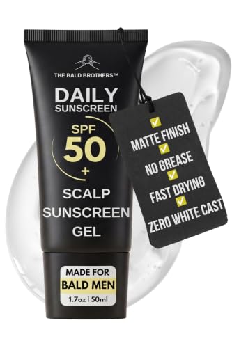 Daily Scalp Sunscreen Fragrance Free - SPF 50+ | Bald Head Care for Men | Everyday Face & Scalp Care...