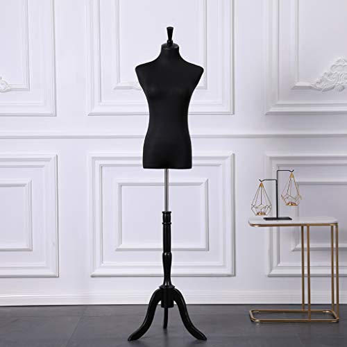Mannequin Couture Femme Réglable 130-168 Cm - Avec Trépied Bois, 50 épingles, Pour Exposition Vêtements Ou Porte-manteau