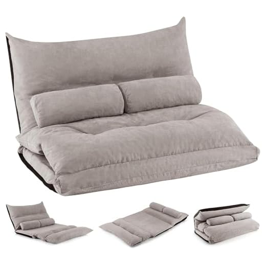 Canapé-lit Pliable 42 Positions Gris COSTWAY