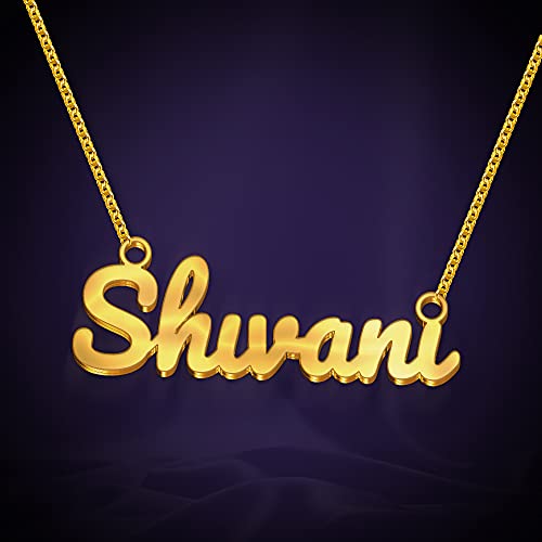 Image of Shivani Cursive Gold & Silver Name Pendant Necklace, Best Jewelry Gift for Girls.