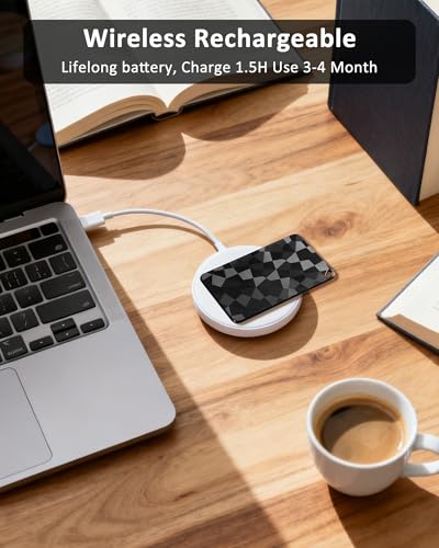 Dünne Wallet Tracker Karte, Slim Air Tag Karte Wiederaufladbar,Kompatibel mit Google/Find My (nur iOS),Bluetooth Tracking Card für Handys, Gepäckanhänger und Reisepässe, Wasserfestigkeit