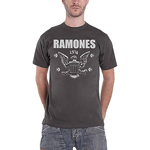 Ramones Herren 1974 Eagle Kurzarm T-Shirt, Grau (Anthrazit), L Cover