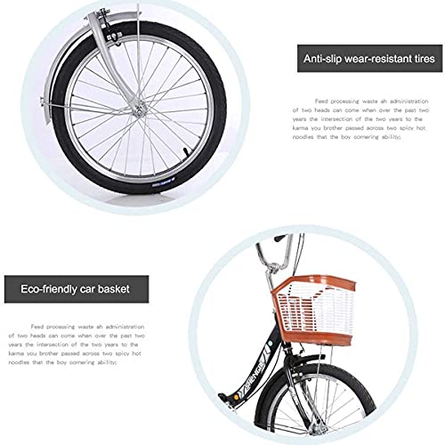 Triciclo para adultos de 3 ruedas, 20 pulgadas, con canasto, monocambio, para mujeres y hombres, para deportes al aire libre y compras miniatura 6