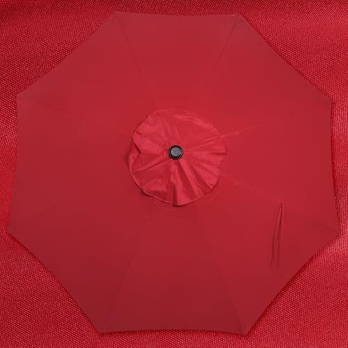 Image of Blissun 9' Outdoor Patio Umbrella, Outdoor Table Umbrella, Yard Umbrella, Market Umbrella with 8 Sturdy Ribs, Push Button Tilt and Crank