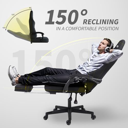 Sitmod Gaming Chair, Ergonomic Computer Chair With Footrest, Big Tall Pc Gamer Chair With Headrest And Massage Lumbar Support thumb #5