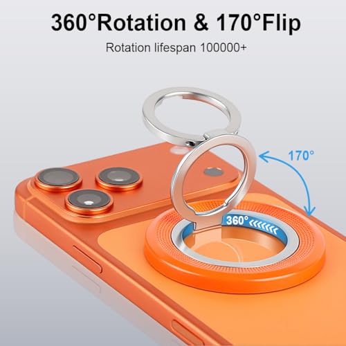 Image of ZORBES 1Pcs Magnetic Phone Ring Stand Support, 360 Degree Swivel Folding Phone Ring Grip Fidget Toy for Stress Relief, Aluminum Alloy Finger Holder Stand Phone Holder Grip
