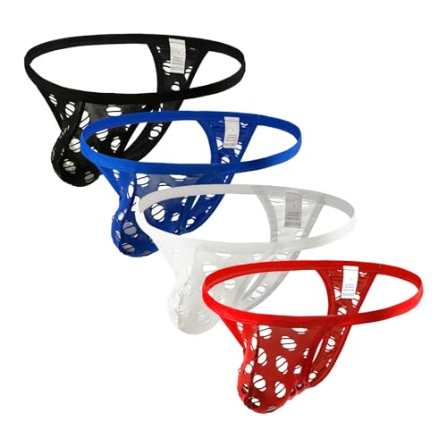 Men's Sexy Low Waisted Underwear With Holes Bikini Thong