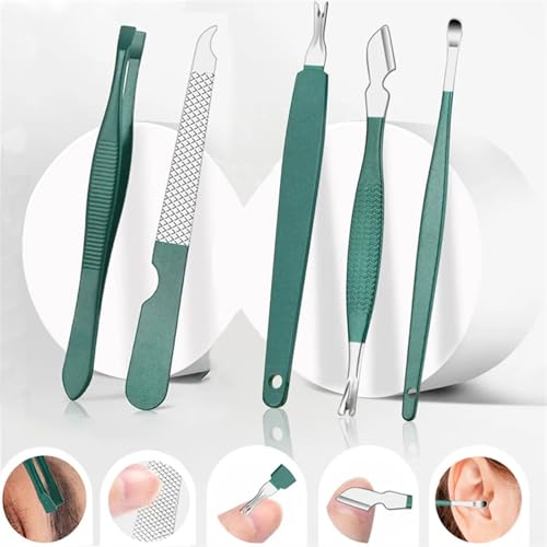 Kit de manucure élégant 9 pièces avec étui en cuir