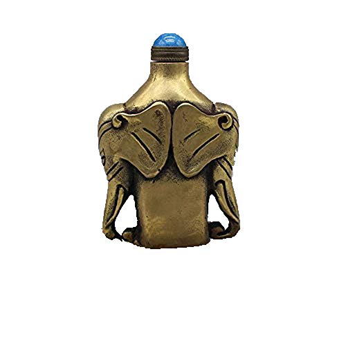 Fashion158 Antique Miscellaneous Brass Snuff Bottle Inlaid Double Elephant Snuff