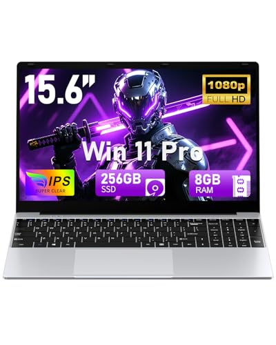 FUNYET 2025 PC Portatile 15.6 Pollici LPDDR4 8 GB RAM 256 GB SSD Laptop Win 11 Pro IPS FHD 1920×1080 Celeron N4020 Notebook Supporta l'espansione TF Card 1TB, BT 5.0, USB 3.0, Mini-HD, 2.4G+5G WiFi
