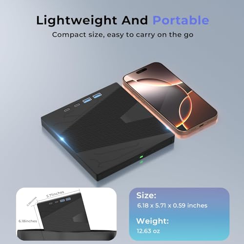 Lecteur CD/DVD externe USB 3.0 et Type-C pour ordinateur portable et PC