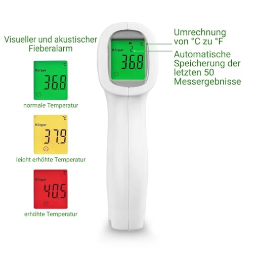 medisana TM A79 Infrarot Thermometer, Fieberthermometer kontaktlos und digital, Stirnthermometer...