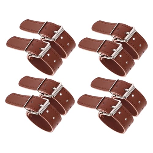 GOOHOCHY 8pcs Bike Basket Straps for Durable PU Leather Belts for Secure Front Organizer Attachment Easy Tool Installation Compatible with Various Bicycles