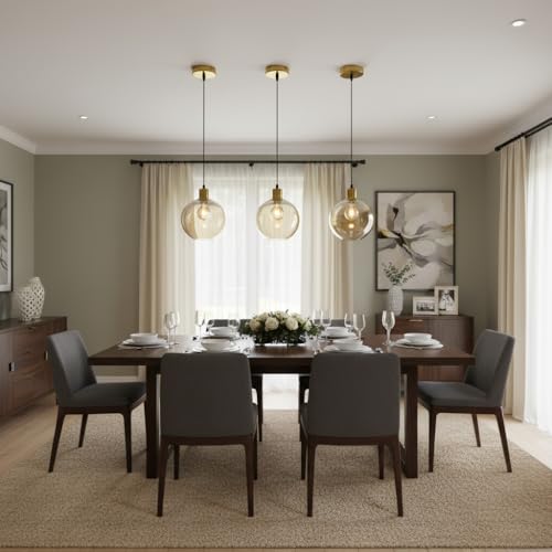 Image of Aurelia Amber Glass Pendant Light | Hanging Ceiling Lamp Fixture Chandelier | Decorative Lighting for Living Room Bedroom Indoor Outdoor Use | Modern Home Decor Light Without Bulb