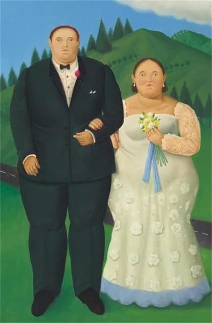 Affiche Fernando Botero couple art mural peinture sur toile abstraite 40x60cm