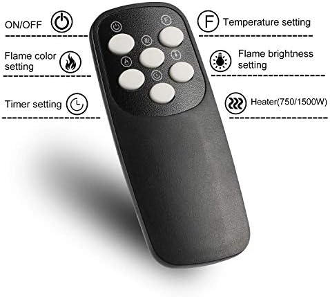 M.C.Haus Electric Fireplace Insert Wall Mounted Freestanding Heater Metal Panel Heater Colorful Flame Remote Control with Crystal, 900W/1800W (102CM, Black)